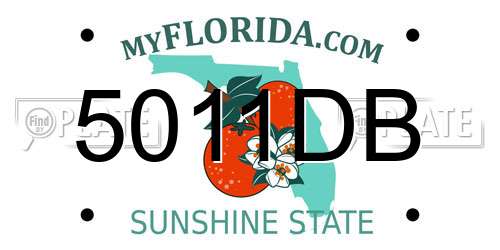 5011DB Florida License Plate