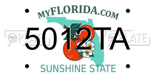 5012TA Florida License Plate