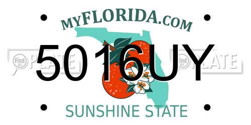 5016UY Florida License Plate