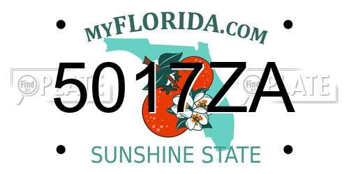 5017ZA Florida License Plate