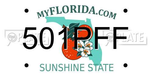 501PFF Florida License Plate