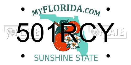 501RCY Florida License Plate