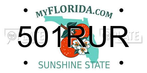 501RUR Florida License Plate
