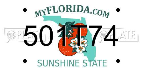 501T74 Florida License Plate