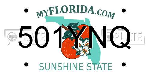 501YNQ Florida License Plate