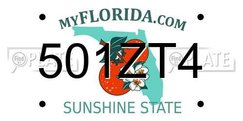 501ZT4 Florida License Plate