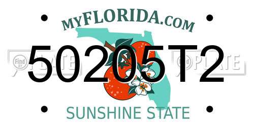 50205T2 Florida License Plate