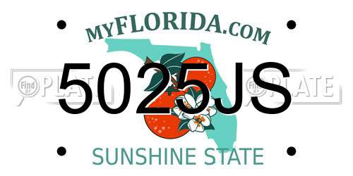 5025JS Florida License Plate