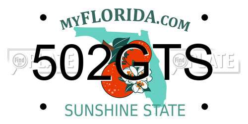 502GTS Florida License Plate