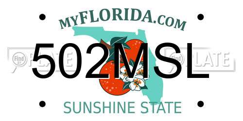 502MSL Florida License Plate