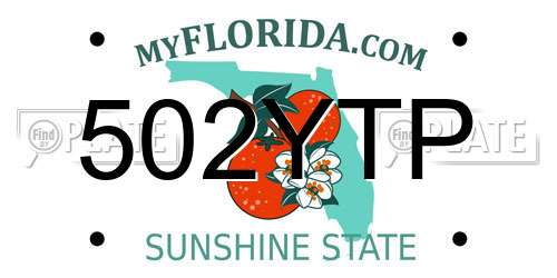 502YTP Florida License Plate