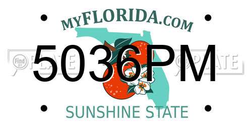 5036PM Florida License Plate