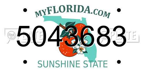 5043683 Florida License Plate