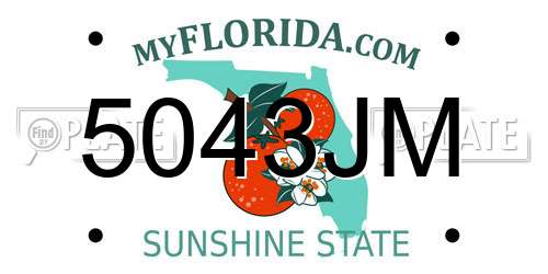 5043JM Florida License Plate