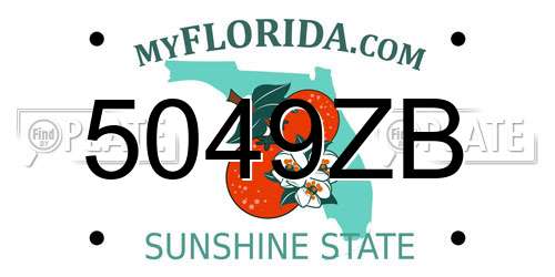 5049ZB Florida License Plate