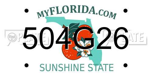 504G26 Florida License Plate