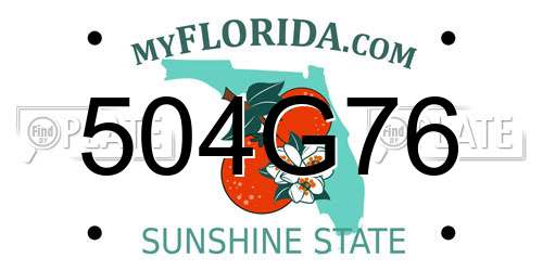 504G76 Florida License Plate