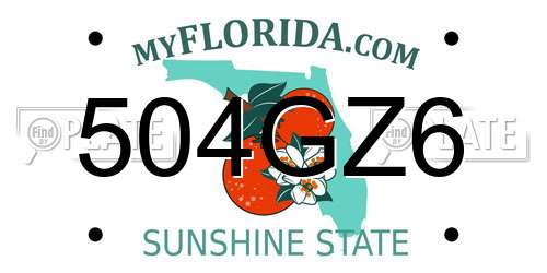 504GZ6 Florida License Plate