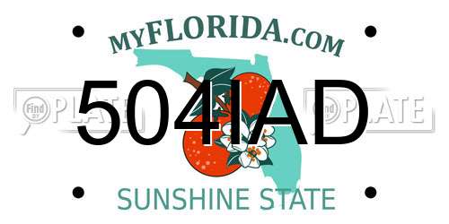 504IAD Florida License Plate