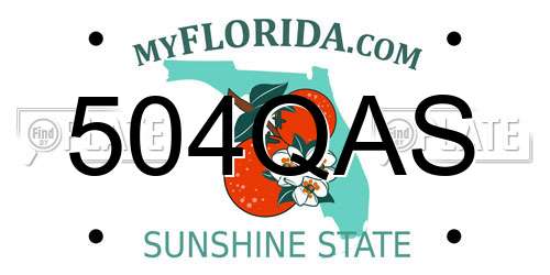 504QAS Florida License Plate