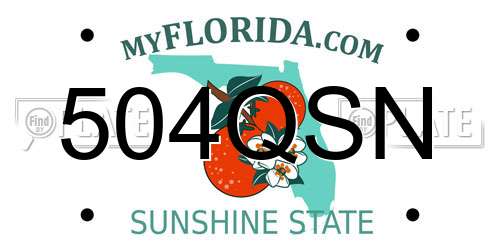 504QSN Florida License Plate