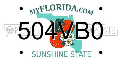 504VB0 Florida License Plate