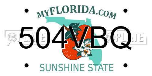 504VBQ Florida License Plate