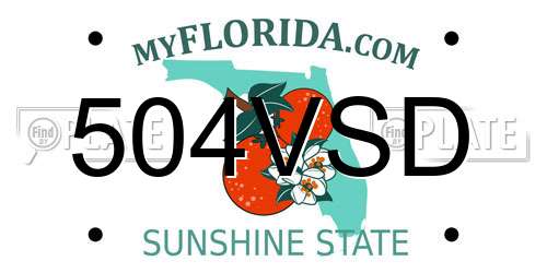504VSD Florida License Plate