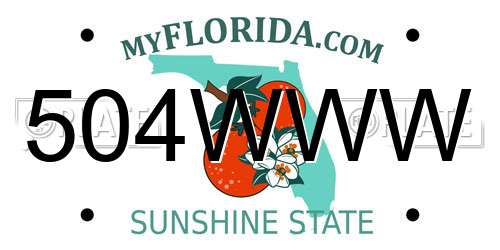 504WWW Florida License Plate