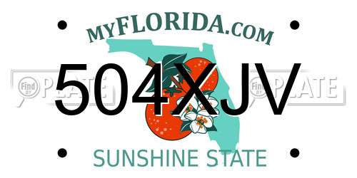 504XJV Florida License Plate