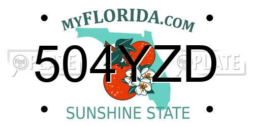 504YZD Florida License Plate