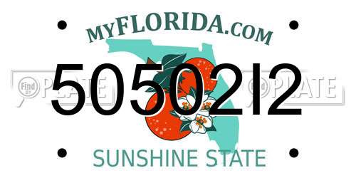 50502I2 Florida License Plate