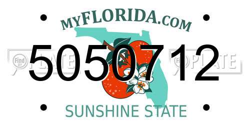 5050712 Florida License Plate