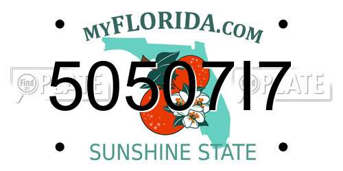 50507I7 Florida License Plate