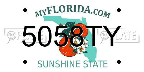 5058TY Florida License Plate