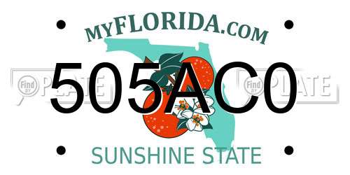 505AC0 Florida License Plate