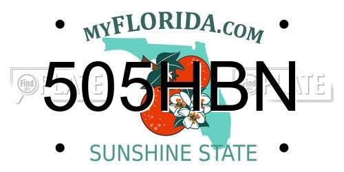 505HBN Florida License Plate