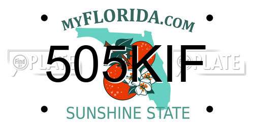 505KIF Florida License Plate