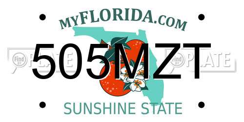 505MZT Florida License Plate