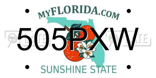 505PXW Florida License Plate
