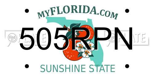 505RPN Florida License Plate