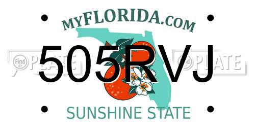 505RVJ Florida License Plate