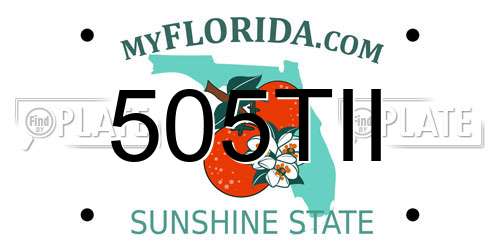 505TII Florida License Plate