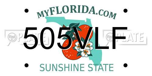 505VLF Florida License Plate