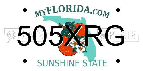 505XRG Florida License Plate