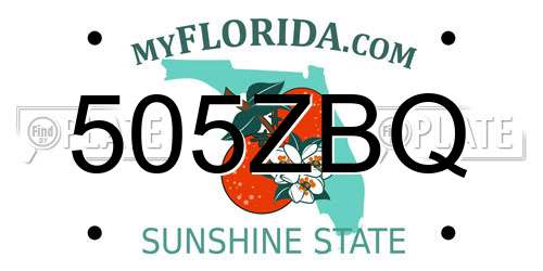 505ZBQ Florida License Plate