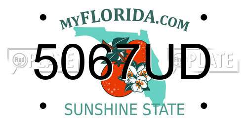 5067UD Florida License Plate