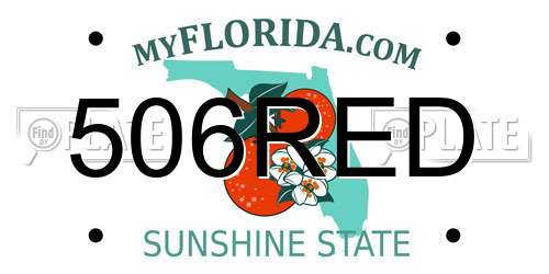 506RED Florida License Plate
