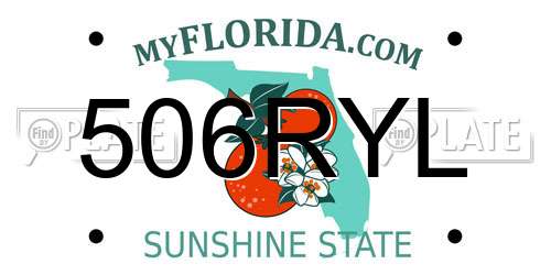 506RYL Florida License Plate