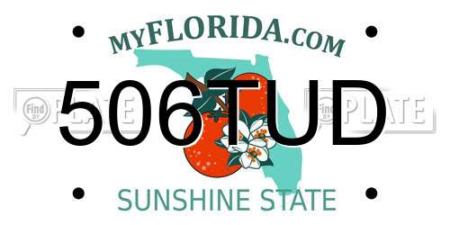 506TUD Florida License Plate